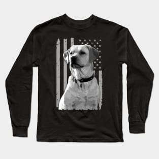 Labrador Legacy American Flag That Celebrate Labrador Retrievers' Charm Long Sleeve T-Shirt